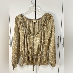 Michael Kors Tan and White Blouse